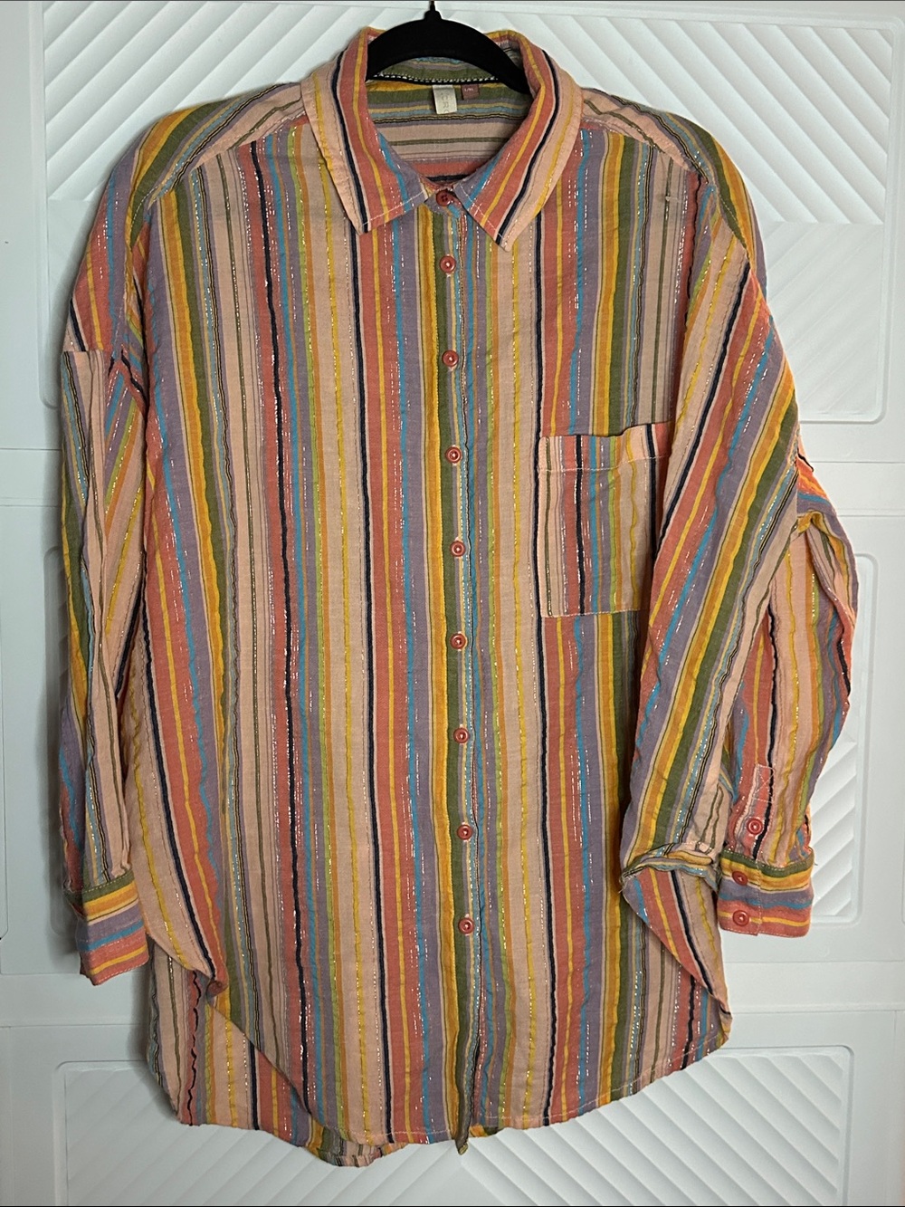 Pilcro Multicolor Striped Button-Down Shirt